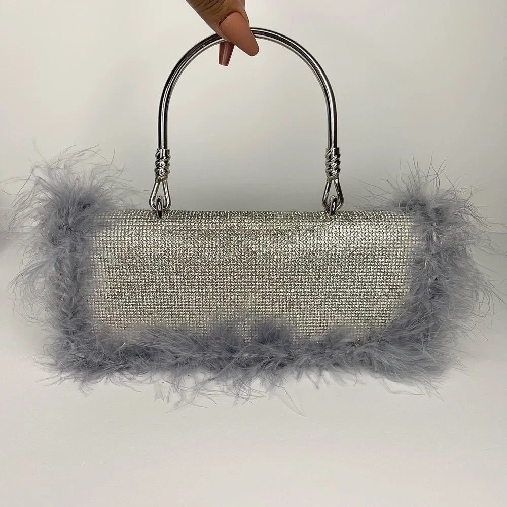 Elegant Feathered Evening Bag
